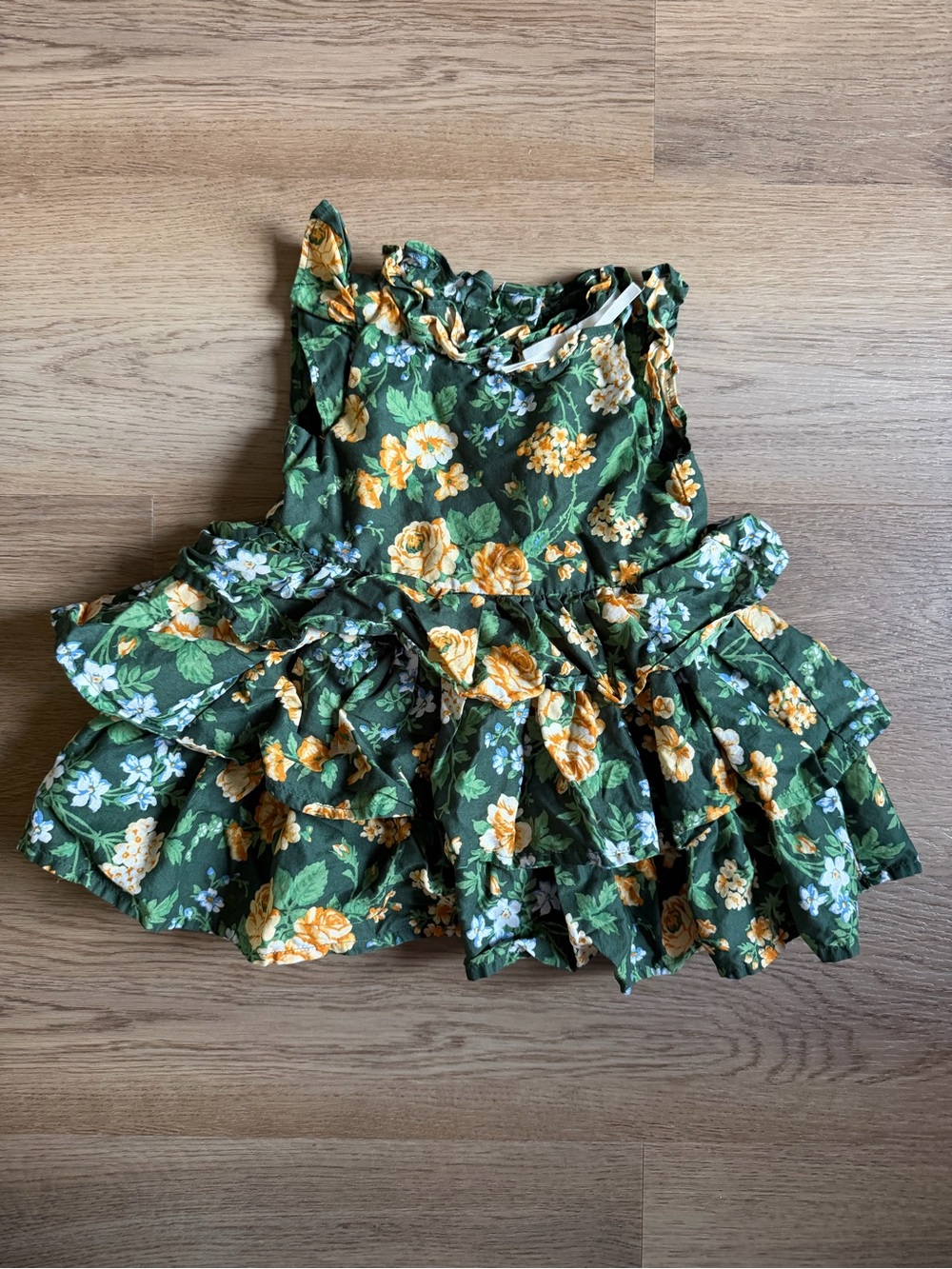 Janie and Jack green floral ruffle dress Size 6-12 months (brand new without tag